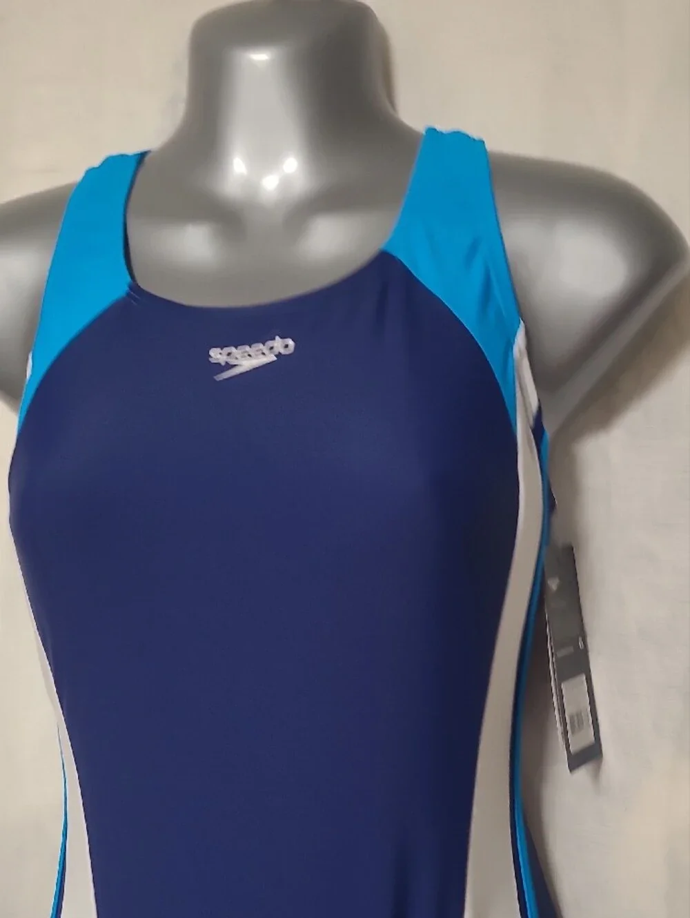 Speedo Navy One-Piece Swimsuit with Aqua Accents